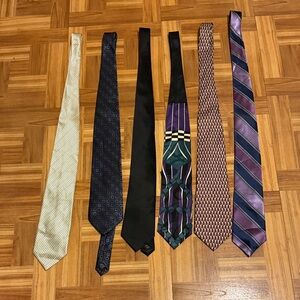 Lot 6 Classic Ties Variety Colors  Patterned Men's Tie Purple Black Formal Wear